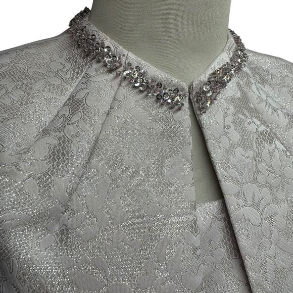 Tahari ASL Jacquard Brocade 2-Piece Jacket Dress Pink Metallic 4P - Picture 3 of 9